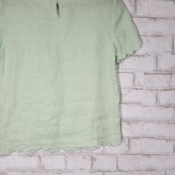 J Crew light green linen top - Picture 12 of 13